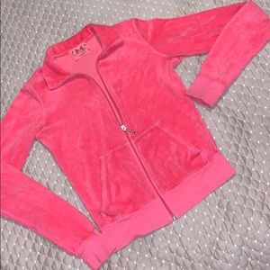 Juicy couture velour track jacket zip up